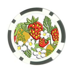 Strawberries Berry Strawberry Leaves Poker Chip Card Guard by Wegoenart