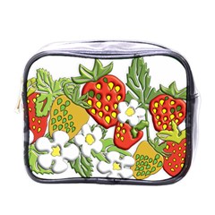 Strawberries Berry Strawberry Leaves Mini Toiletries Bag (one Side) by Wegoenart