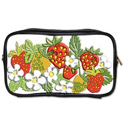 Strawberries Berry Strawberry Leaves Toiletries Bag (one Side) by Wegoenart