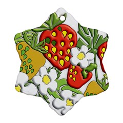 Strawberries Berry Strawberry Leaves Ornament (snowflake) by Wegoenart