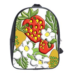 Strawberries Berry Strawberry Leaves School Bag (xl) by Wegoenart