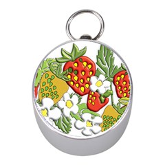 Strawberries Berry Strawberry Leaves Mini Silver Compasses by Wegoenart