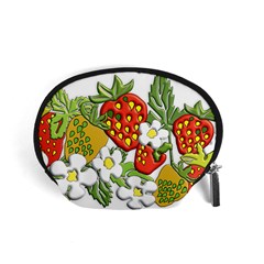 Strawberries Berry Strawberry Leaves Accessory Pouch (small) by Wegoenart