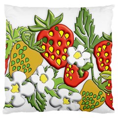 Strawberries Berry Strawberry Leaves Standard Flano Cushion Case (one Side) by Wegoenart