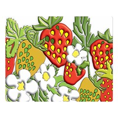 Strawberries Berry Strawberry Leaves Double Sided Flano Blanket (large)  by Wegoenart