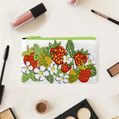 Strawberries Berry Strawberry Leaves Cosmetic Bag (xs) by Wegoenart