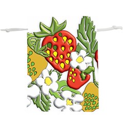 Strawberries Berry Strawberry Leaves  Lightweight Drawstring Pouch (xl) by Wegoenart