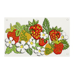 Strawberries Berry Strawberry Leaves Banner And Sign 5  X 3 