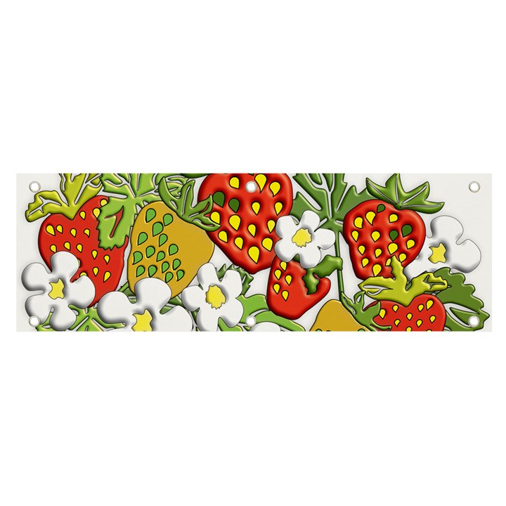 Strawberries Berry Strawberry Leaves Banner and Sign 6  x 2 