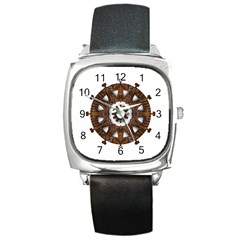 Gear Clockwork Decorative Fancy Square Metal Watch by Wegoenart