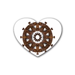 Gear Clockwork Decorative Fancy Rubber Heart Coaster (4 Pack) by Wegoenart