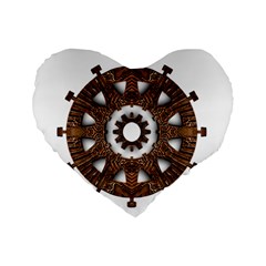 Gear Clockwork Decorative Fancy Standard 16  Premium Heart Shape Cushions by Wegoenart