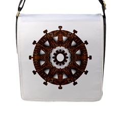 Gear Clockwork Decorative Fancy Flap Closure Messenger Bag (l) by Wegoenart