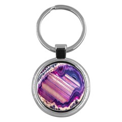 Purple Stripes Agate Key Chain (round) by LotAKeyChains