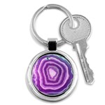 Purple And Blue Agate Key Chain (Round) Front