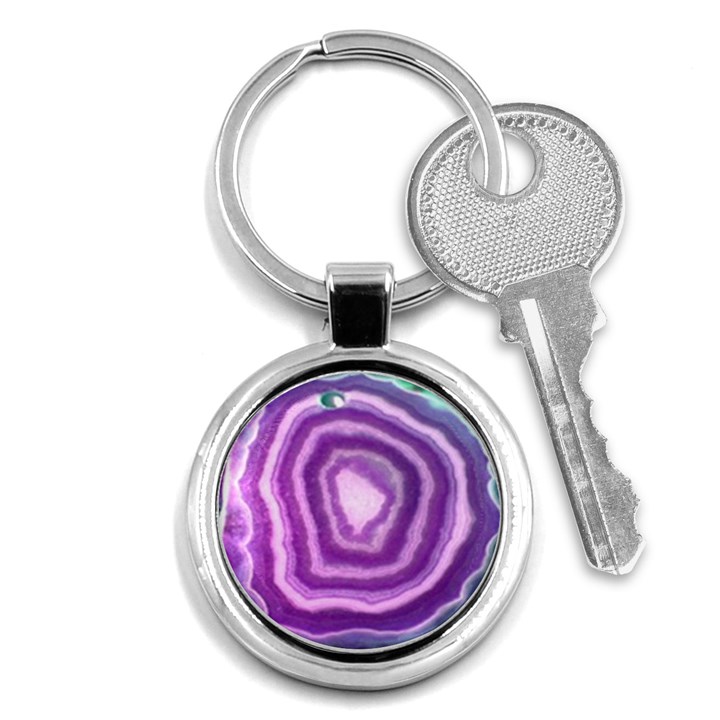 Purple And Blue Agate Key Chain (Round)