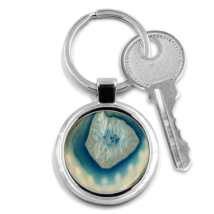 Crystal Blue Agate Key Chain (Round)