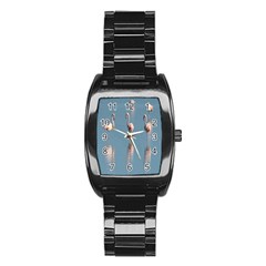 Flamingo Birds Plumage Sea Water Animal Exotic Stainless Steel Barrel Watch by artworkshop