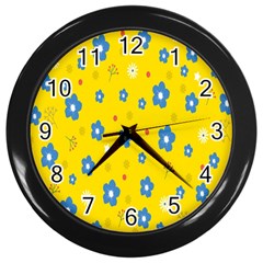  Flowers Spring Wall Clock (black) by artworkshop