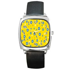  Flowers Spring Square Metal Watch by artworkshop