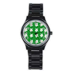 Flowers Art Pattern Floral Stainless Steel Round Watch by artworkshop