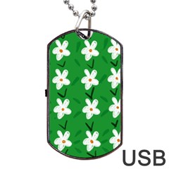 Flowers Art Pattern Floral Dog Tag Usb Flash (one Side) by artworkshop