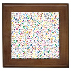 Flowery Floral Abstract Decorative Ornamental Framed Tile by artworkshop