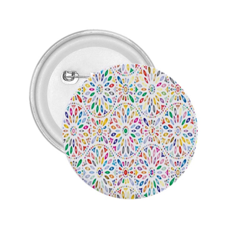 Flowery Floral Abstract Decorative Ornamental 2.25  Buttons