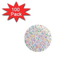 Flowery Floral Abstract Decorative Ornamental 1  Mini Magnets (100 Pack)  by artworkshop