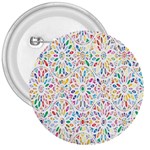 Flowery Floral Abstract Decorative Ornamental 3  Buttons Front