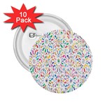 Flowery Floral Abstract Decorative Ornamental 2.25  Buttons (10 pack)  Front