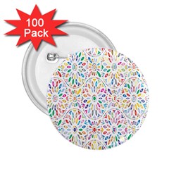 Flowery Floral Abstract Decorative Ornamental 2 25  Buttons (100 Pack)  by artworkshop