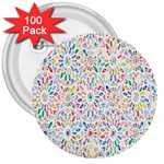 Flowery Floral Abstract Decorative Ornamental 3  Buttons (100 pack)  Front