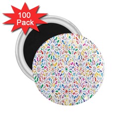 Flowery Floral Abstract Decorative Ornamental 2 25  Magnets (100 Pack)  by artworkshop