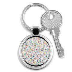 Flowery Floral Abstract Decorative Ornamental Key Chain (round) by artworkshop