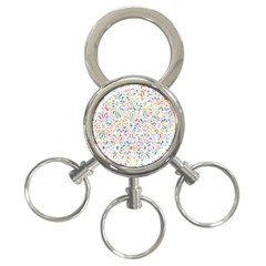 Flowery Floral Abstract Decorative Ornamental 3-ring Key Chain by artworkshop