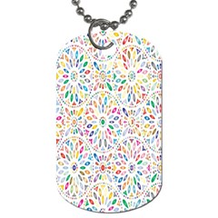 Flowery Floral Abstract Decorative Ornamental Dog Tag (one Side) by artworkshop