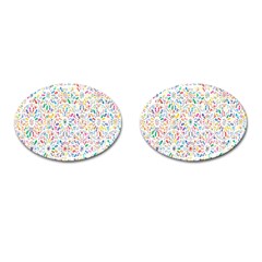 Flowery Floral Abstract Decorative Ornamental Cufflinks (oval) by artworkshop