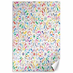 Flowery Floral Abstract Decorative Ornamental Canvas 24  X 36  by artworkshop