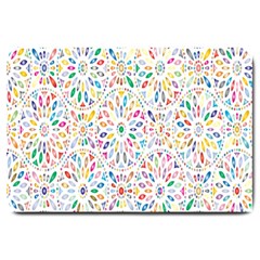 Flowery Floral Abstract Decorative Ornamental Large Doormat  by artworkshop