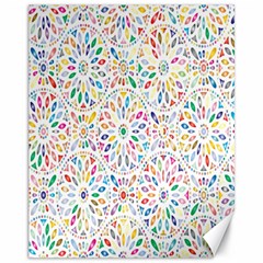 Flowery Floral Abstract Decorative Ornamental Canvas 11  X 14  by artworkshop