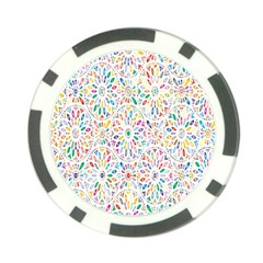 Flowery Floral Abstract Decorative Ornamental Poker Chip Card Guard by artworkshop