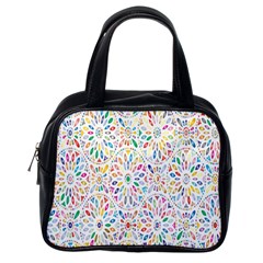 Flowery Floral Abstract Decorative Ornamental Classic Handbag (one Side) by artworkshop