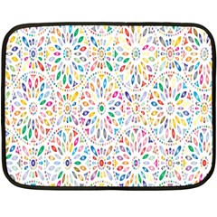 Flowery Floral Abstract Decorative Ornamental Double Sided Fleece Blanket (mini)  by artworkshop