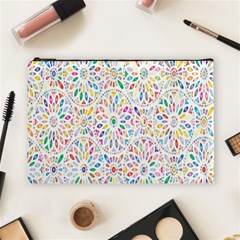 Flowery Floral Abstract Decorative Ornamental Cosmetic Bag (large) by artworkshop