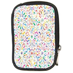 Flowery Floral Abstract Decorative Ornamental Compact Camera Leather Case by artworkshop