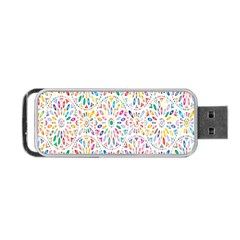 Flowery Floral Abstract Decorative Ornamental Portable Usb Flash (one Side) by artworkshop