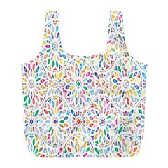 Flowery Floral Abstract Decorative Ornamental Full Print Recycle Bag (l) by artworkshop