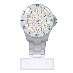 Flowery Floral Abstract Decorative Ornamental Plastic Nurses Watch by artworkshop