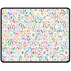 Flowery Floral Abstract Decorative Ornamental Double Sided Fleece Blanket (medium) 